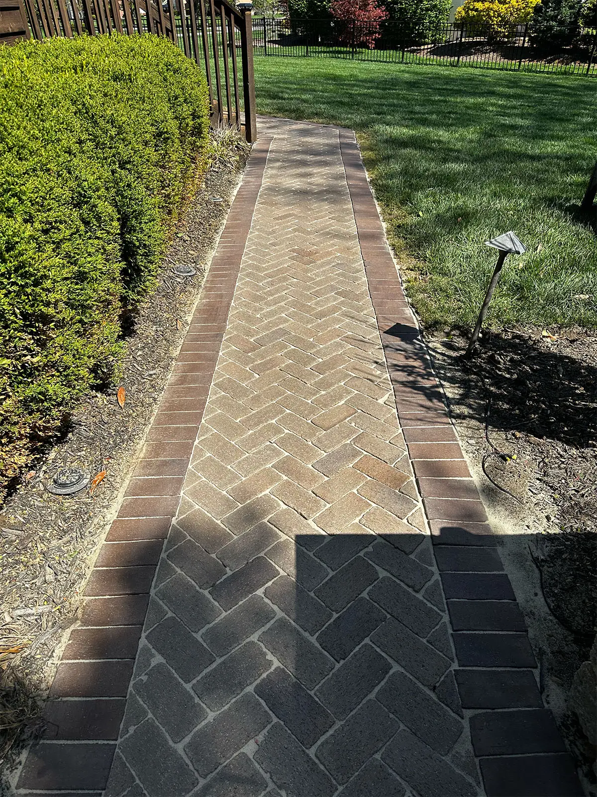 Paver walkway after cleaning by Liberty Power Wash