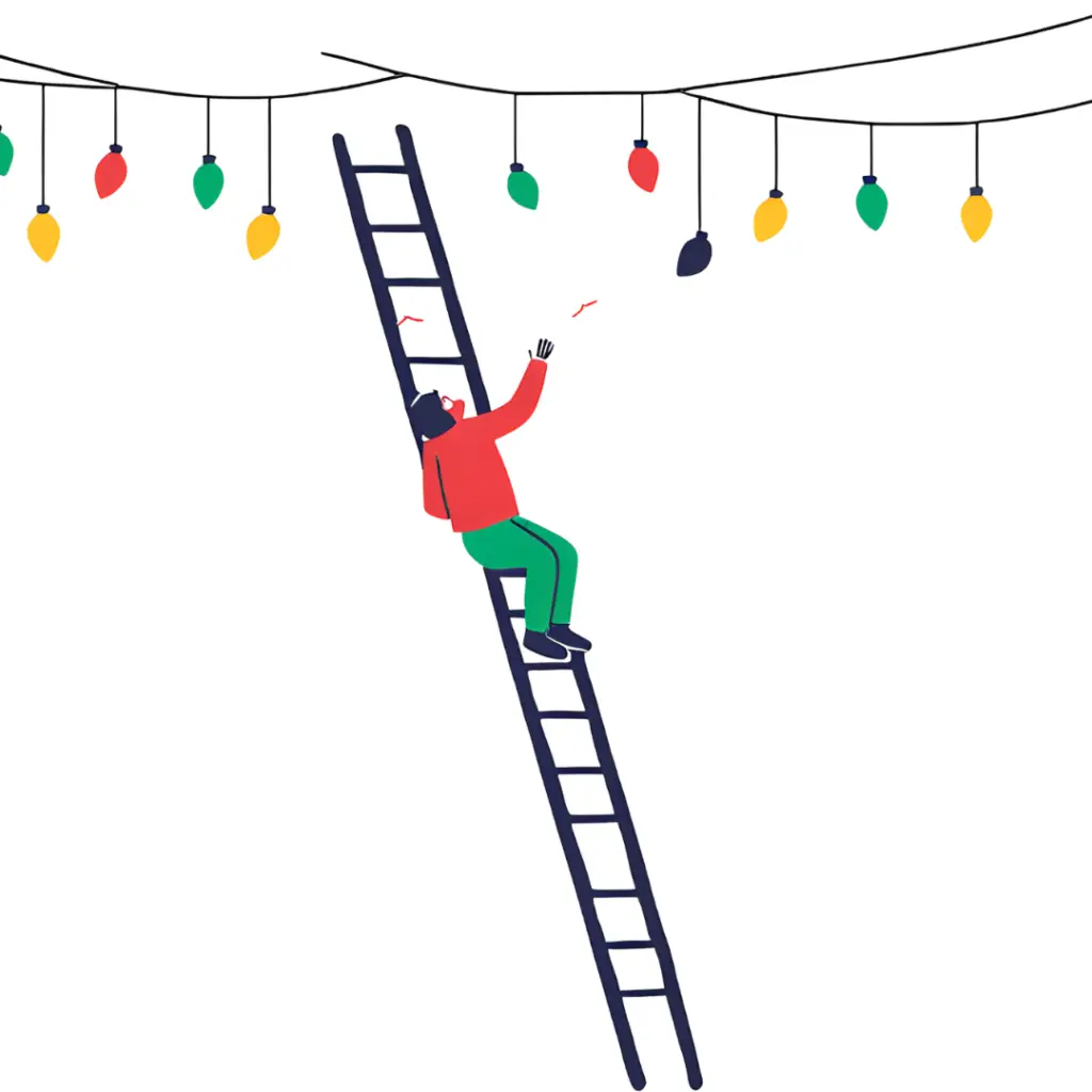 Are Professional Christmas Lights Worth It? falling off a ladder