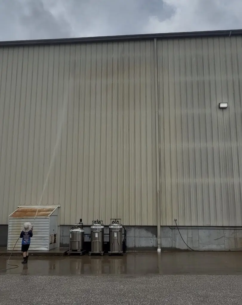 Commercial warehouse wall washing in Delhi, OH