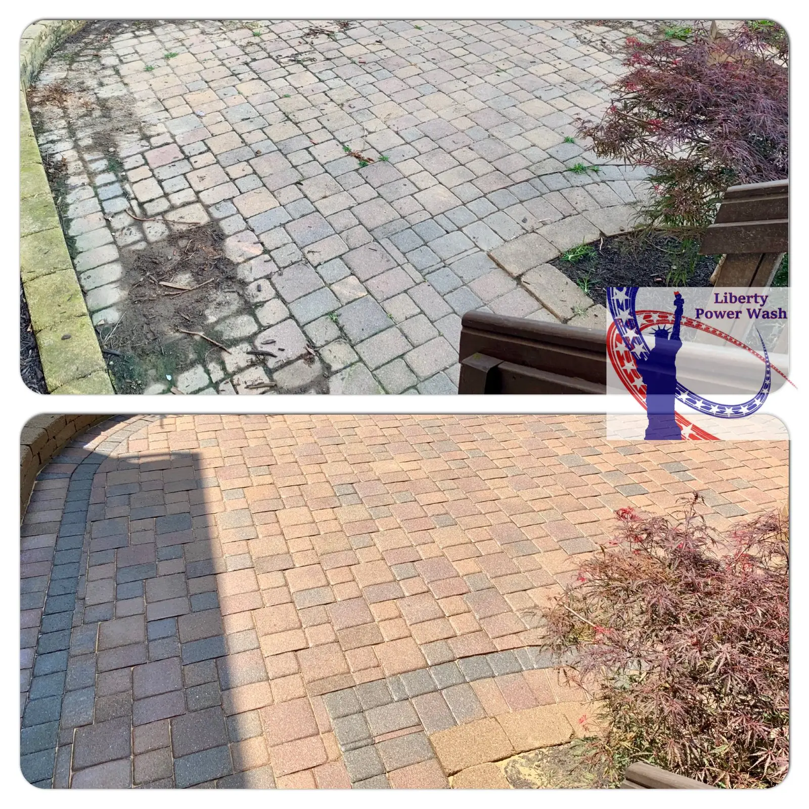 Paver Sealing Paver walkway before and after cleaning in Union, KY