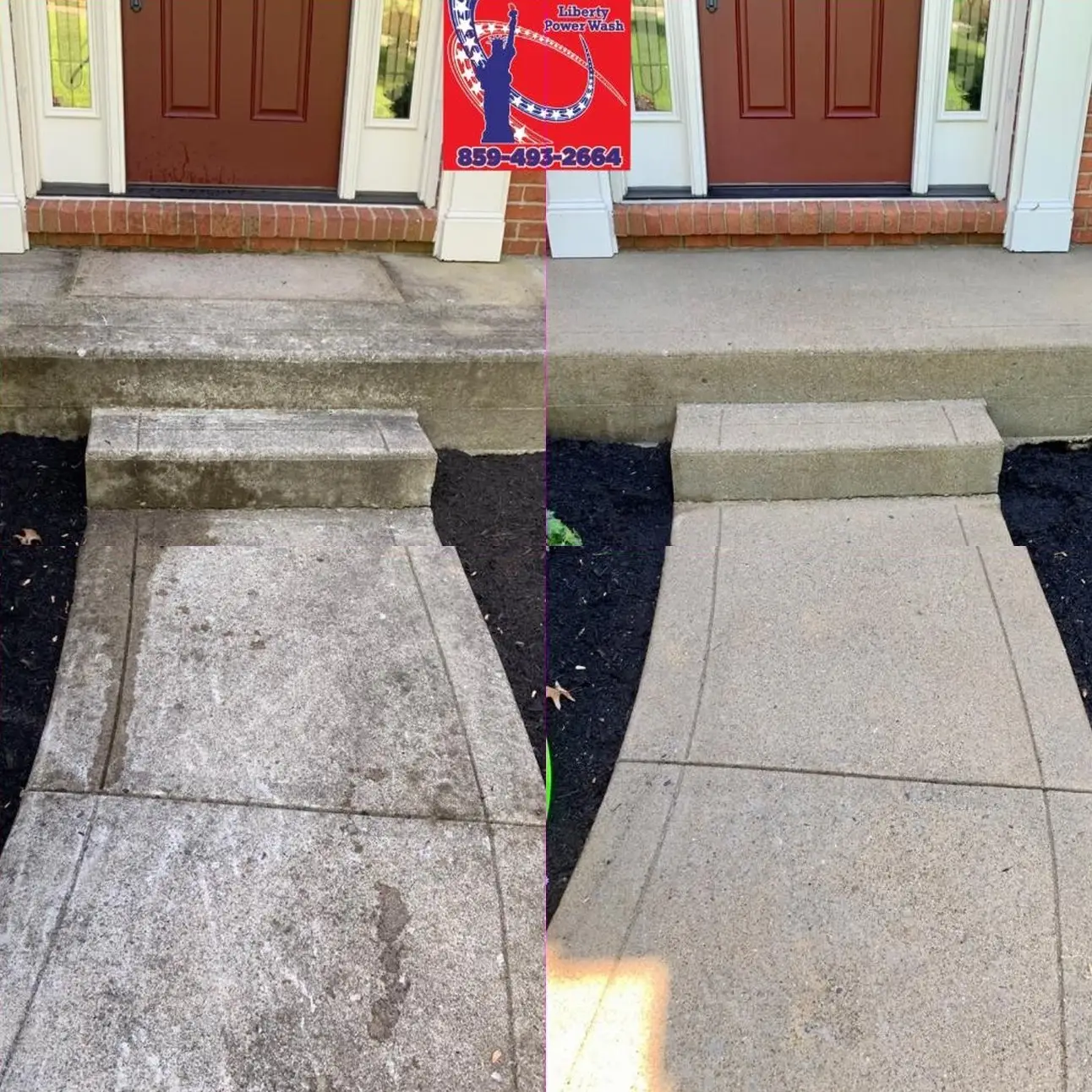 Power Washing Before and after power washing a front walkway in Northern Kentucky